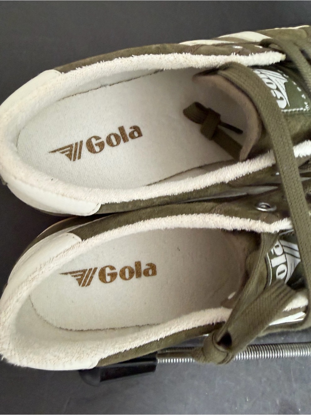 NEW Gola Women's Mark Cox Lace-Up Sneakers Off-White/Khaki SIZE 10 - Picture 10 of 13